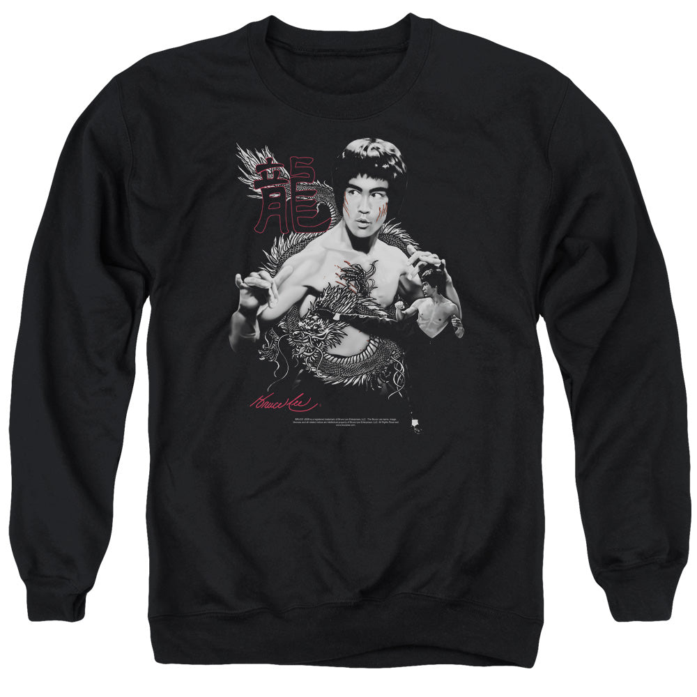 Bruce Lee The Dragon Mens Crewneck Sweatshirt Black Officially Licensed