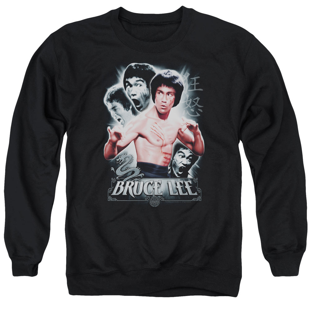 Bruce Lee Inner Fury Mens Crewneck Sweatshirt Black Officially Licensed