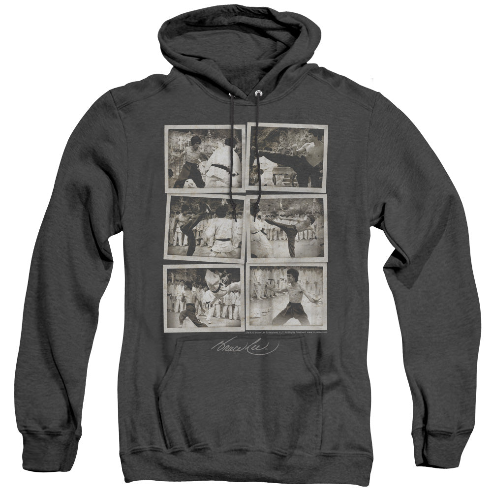 Bruce Lee Snap Shots Heather Mens Hoodie Black Officially Licensed
