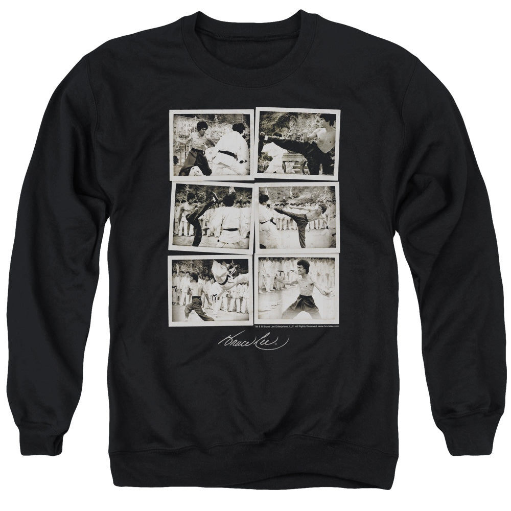 Bruce Lee Snap Shots Mens Crewneck Sweatshirt Black Officially Licensed