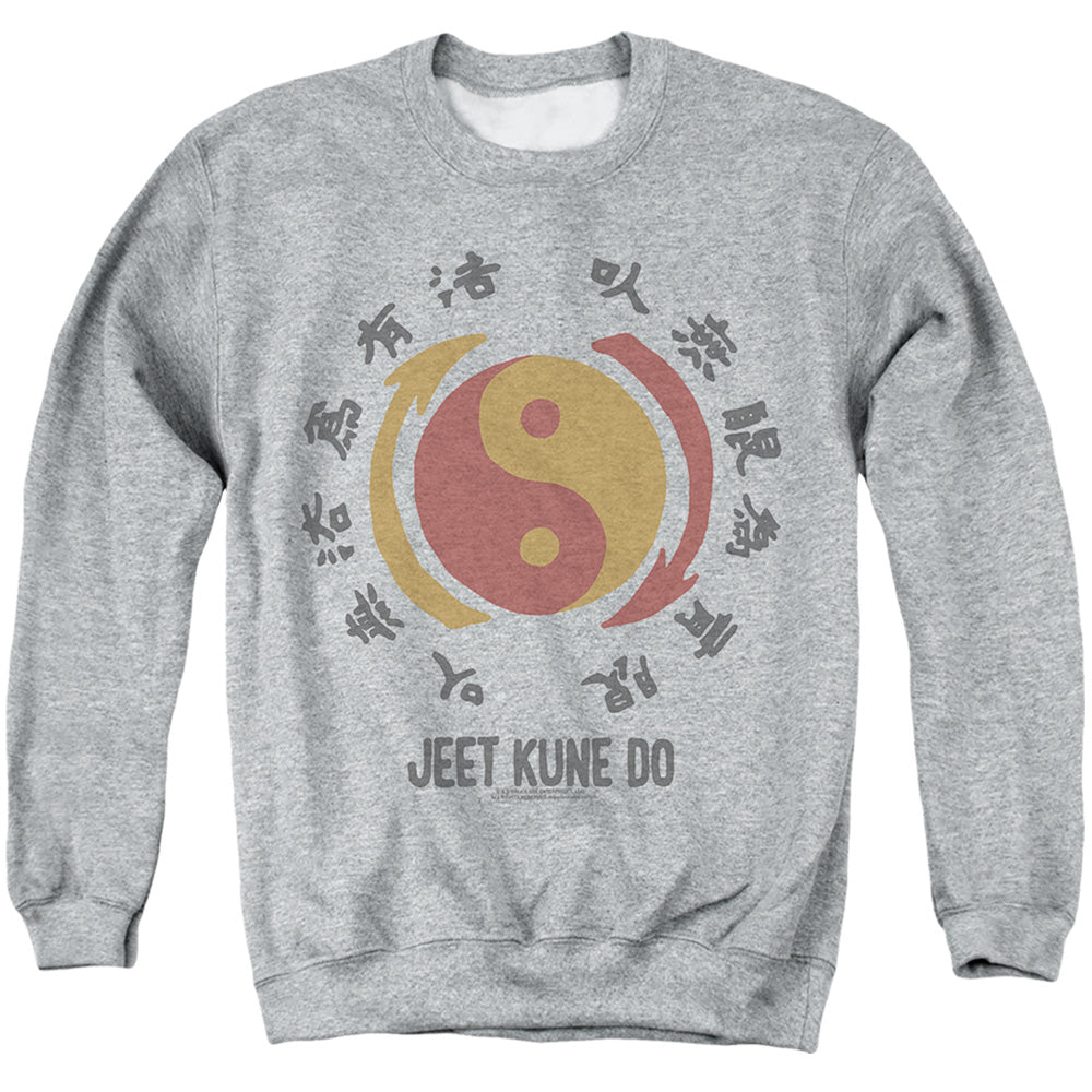 Bruce Lee The Yin & Yang Mens Crewneck Sweatshirt Athletic Heather Officially Licensed