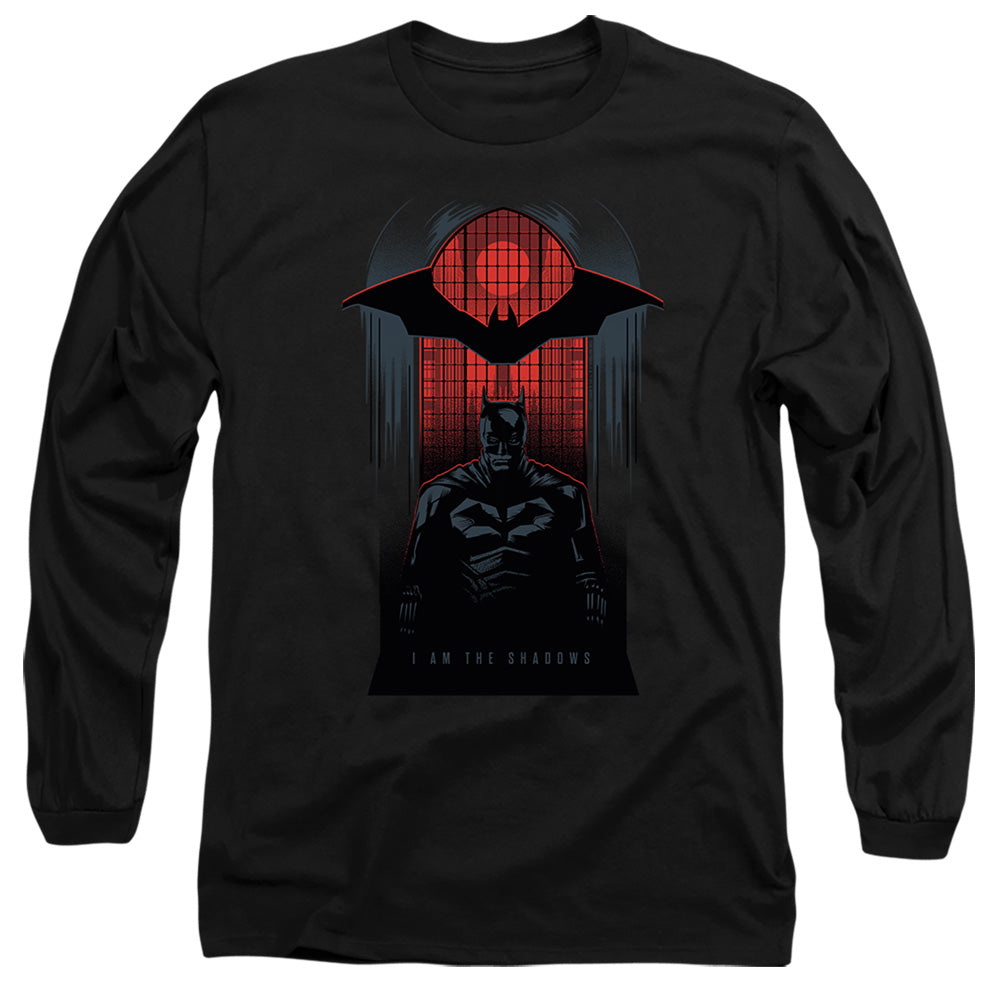 The Batman I Am The Shadows Mens Long Sleeve Shirt Black Officially Licensed