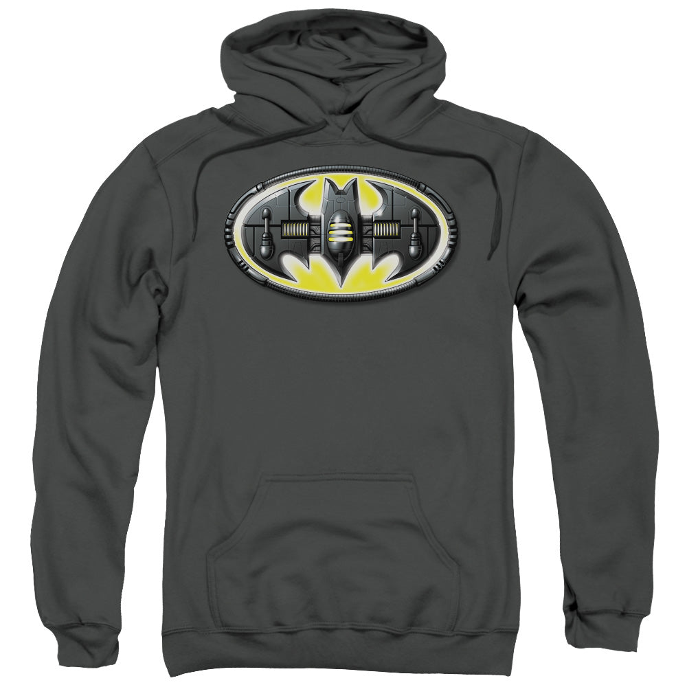 Batman Bat Mech Logo Mens Hoodie Charcoal Officially Licensed