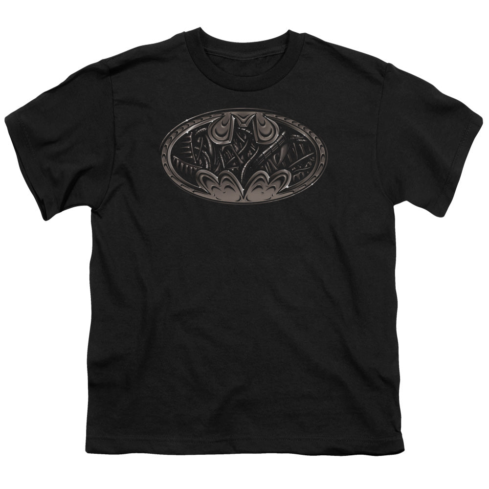 Batman Bio Mech Bat Shield Kids Youth T Shirt Black Officially Licensed