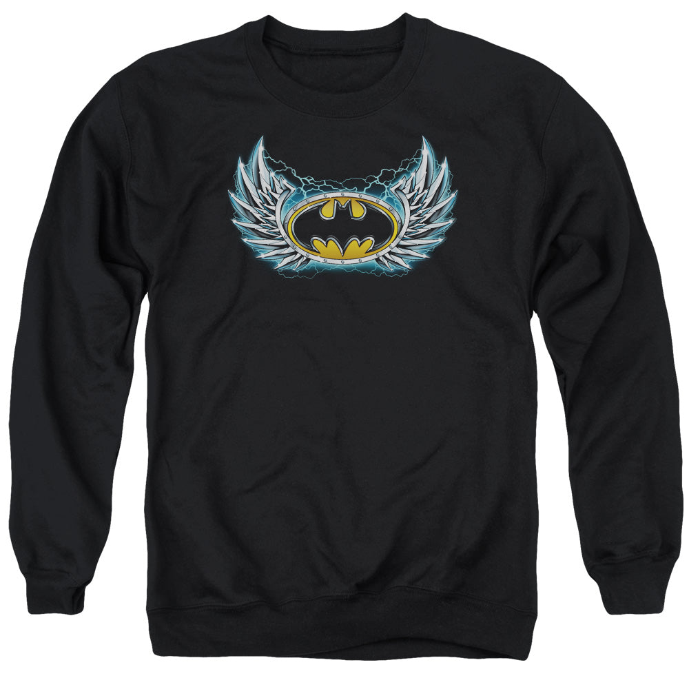 Batman Steel Wings Logo Mens Crewneck Sweatshirt Black