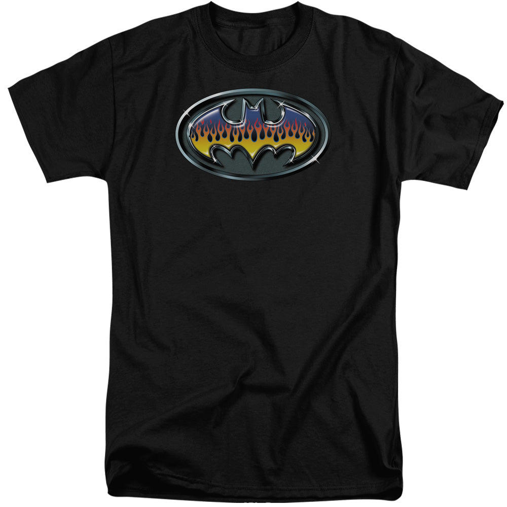 Batman Hot Rod Shield Mens Tall T Shirt Black Officially Licensed