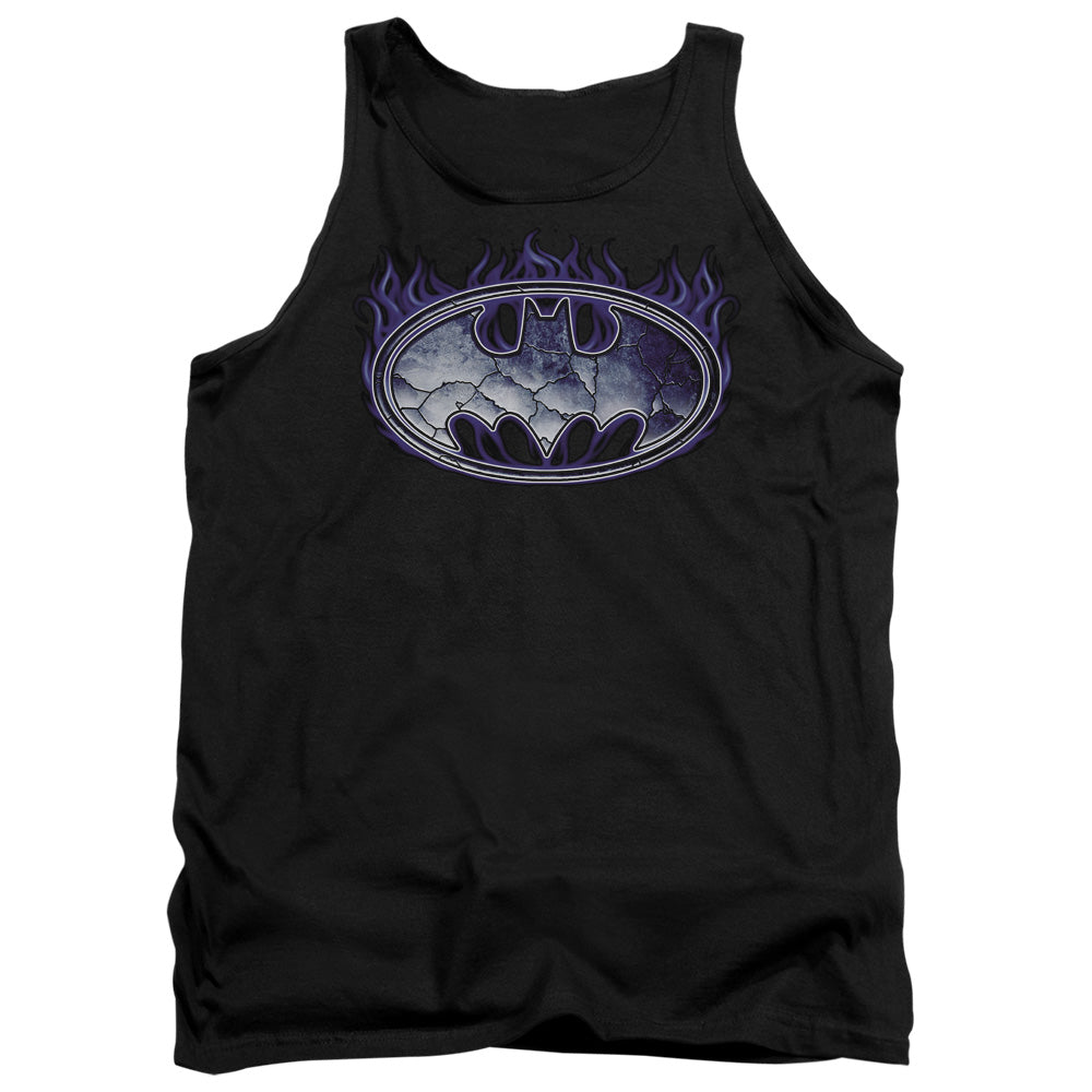 Batman Cracked Shield Mens Tank Top Shirt Black Officially Licensed
