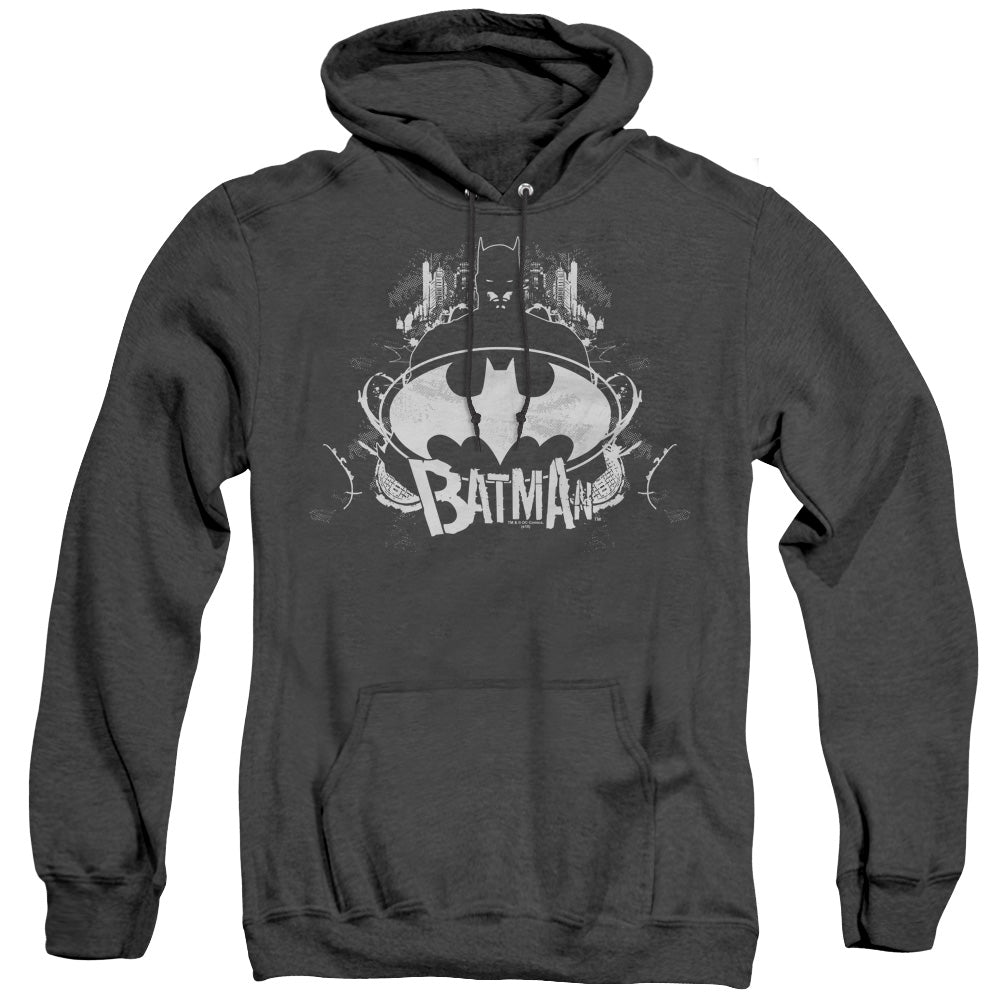 Batman Grim & Grity Heather Mens Hoodie Black Officially Licensed