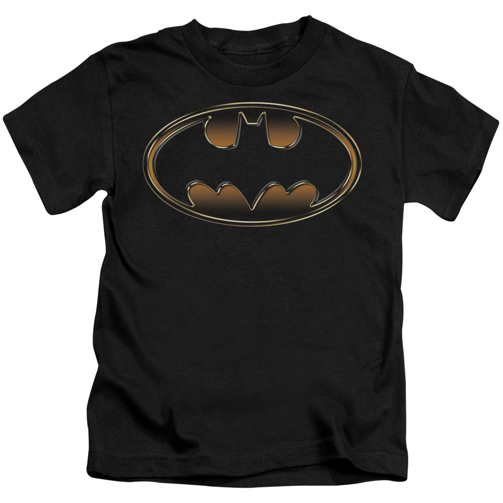 Batman Black & Gold Embossed Juvenile Kids Youth T Shirt Black Officially Licensed