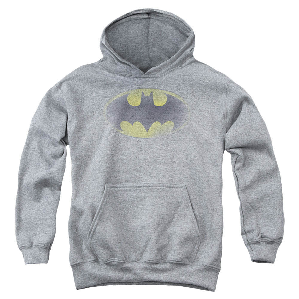 Batman Faded Logo Kids Youth Hoodie Heather Officially Licensed