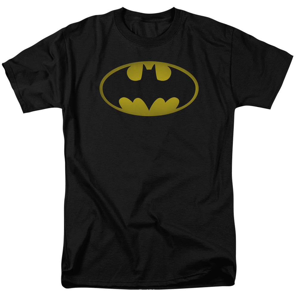Batman Washed Bat Logo Mens T Shirt Black Officially Licensed