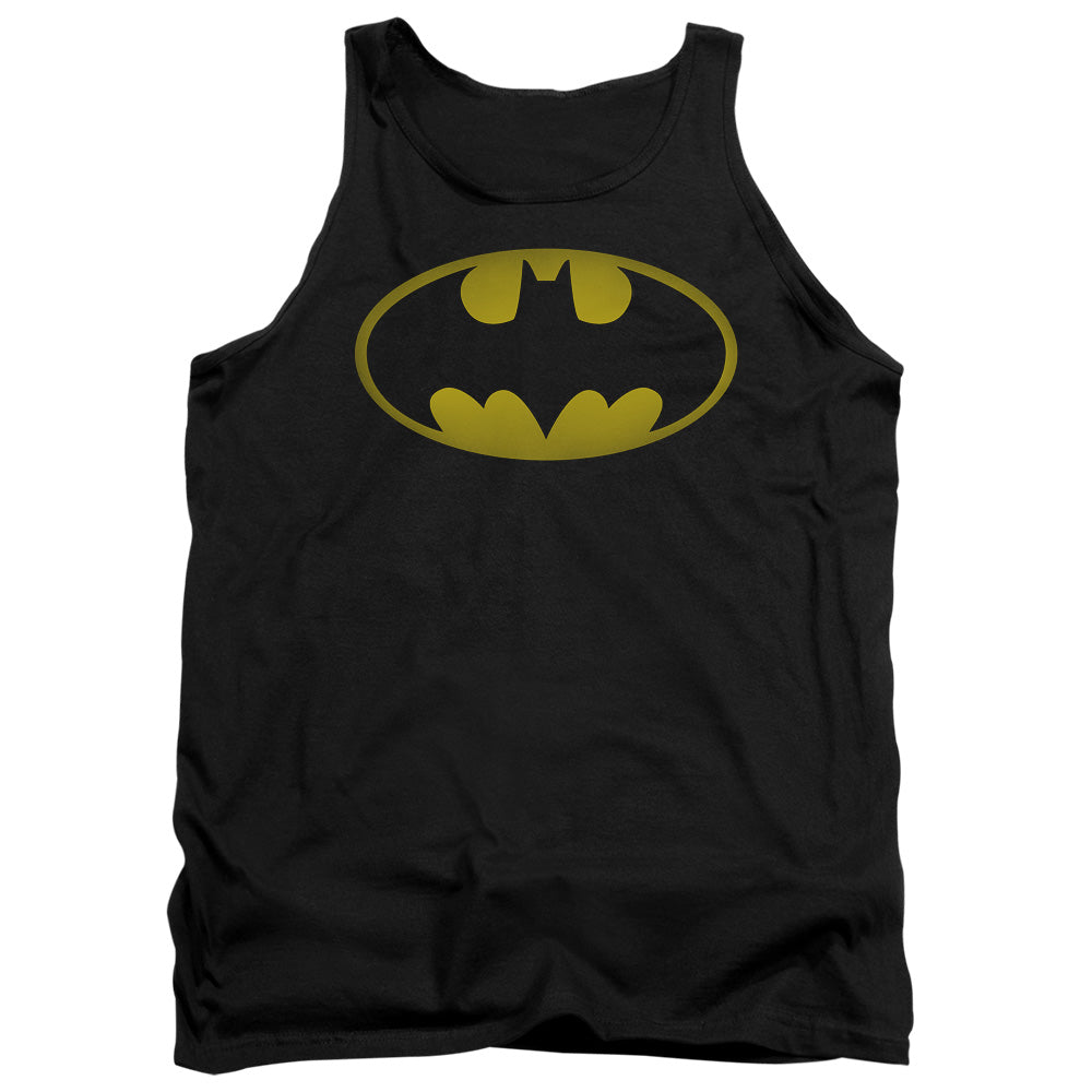 Batman Washed Bat Logo Mens Tank Top Shirt Black Officially Licensed