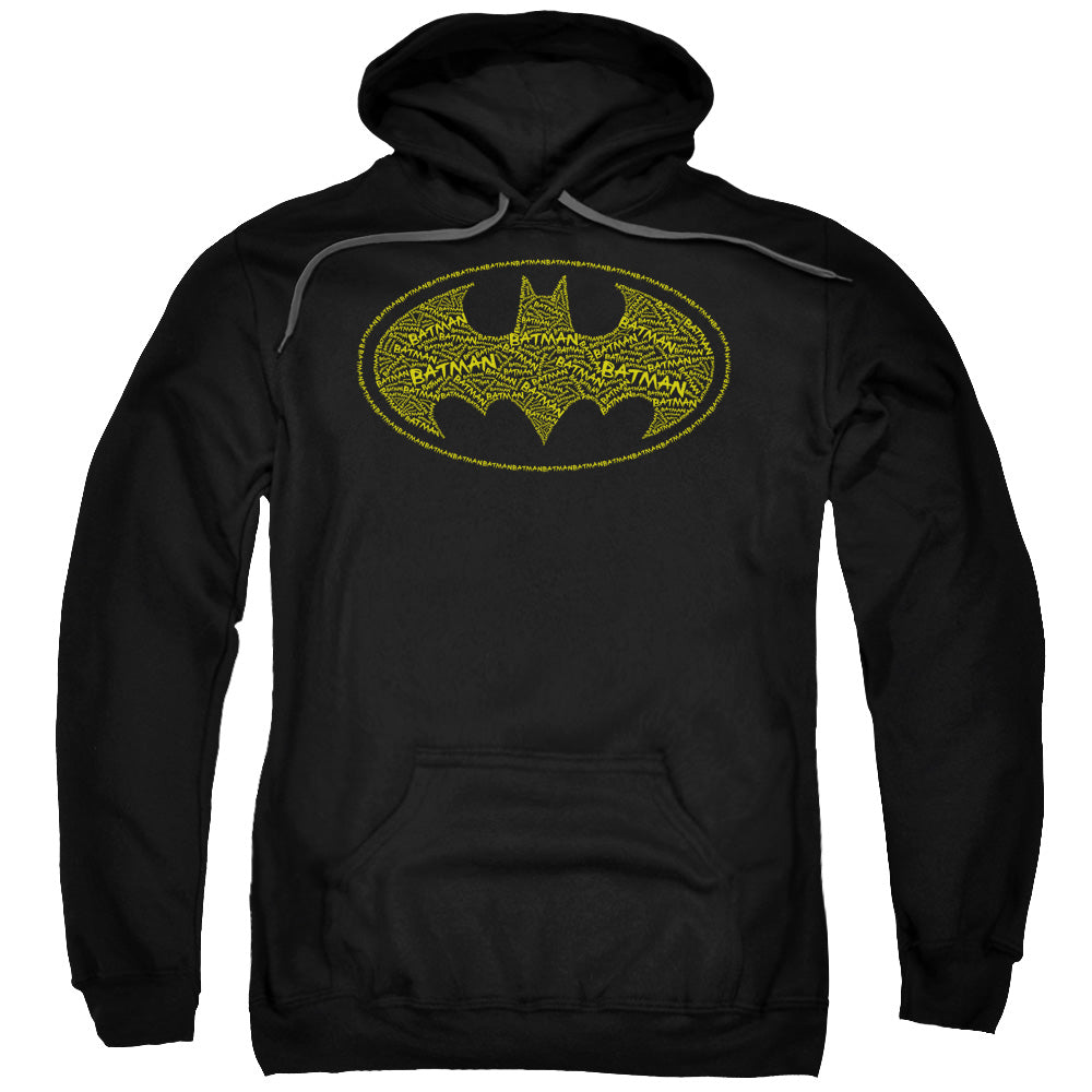 Batman Type Logo Mens Hoodie Black Officially Licensed