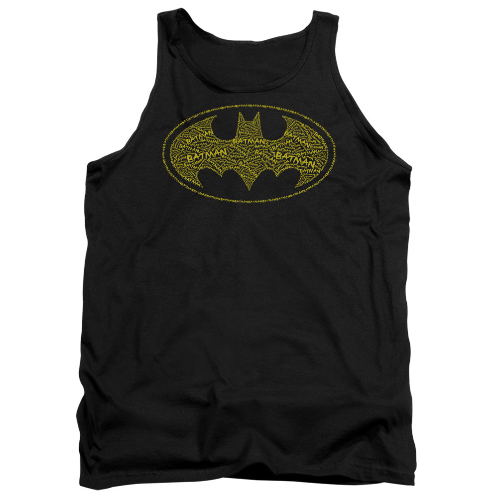 Batman Type Logo Mens Tank Top Shirt Black Officially Licensed