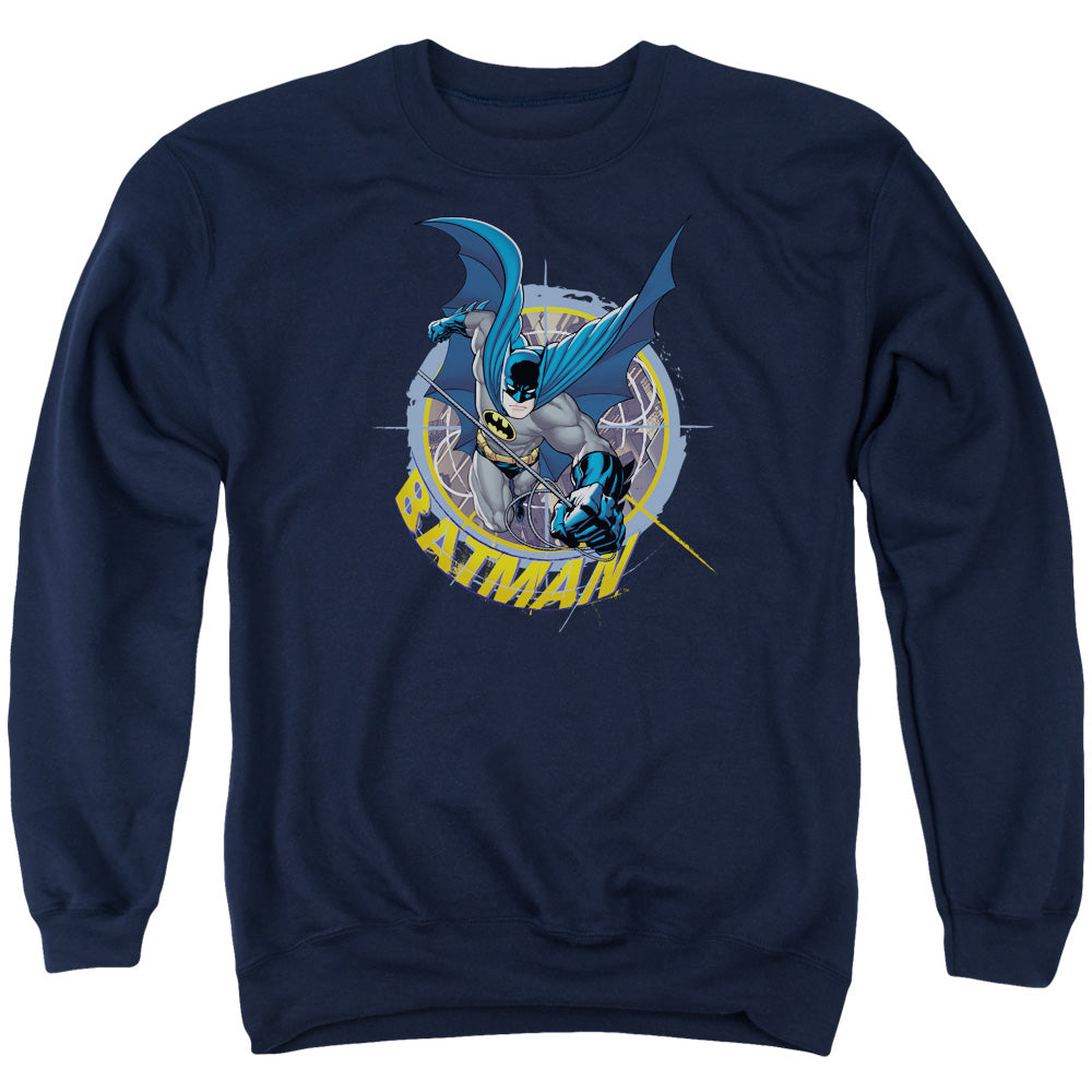 Batman In The Crosshairs Mens Crewneck Sweatshirt Navy Blue Officially Licensed
