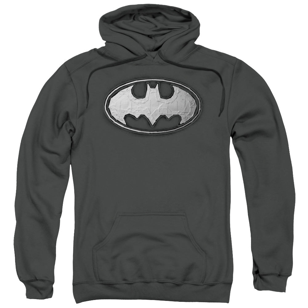 Batman Duct Tape Logo Mens Hoodie Charcoal Officially Licensed