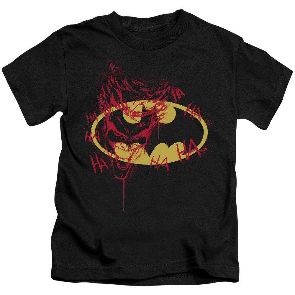Batman Joker Graffiti Juvenile Kids Youth T Shirt Black Officially Licensed