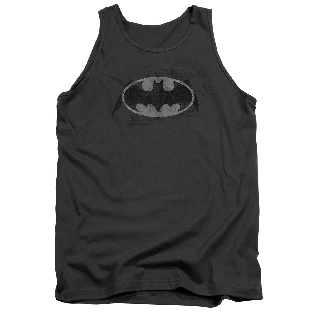Batman Arcane Bat Logo Mens Tank Top Shirt Charcoal Officially Licensed