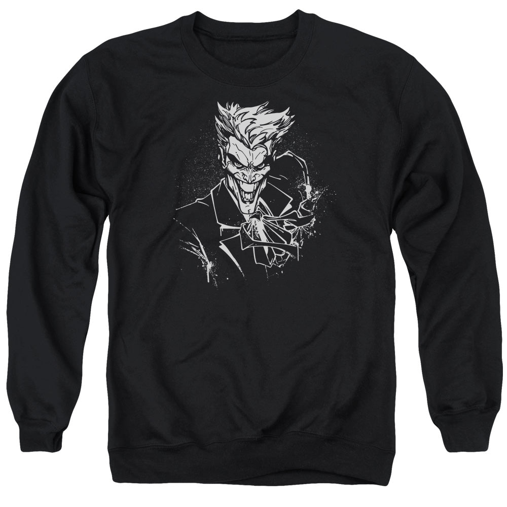 Batman Joker's Splater Ile Mens Crewneck Sweatshirt Black Officially Licensed