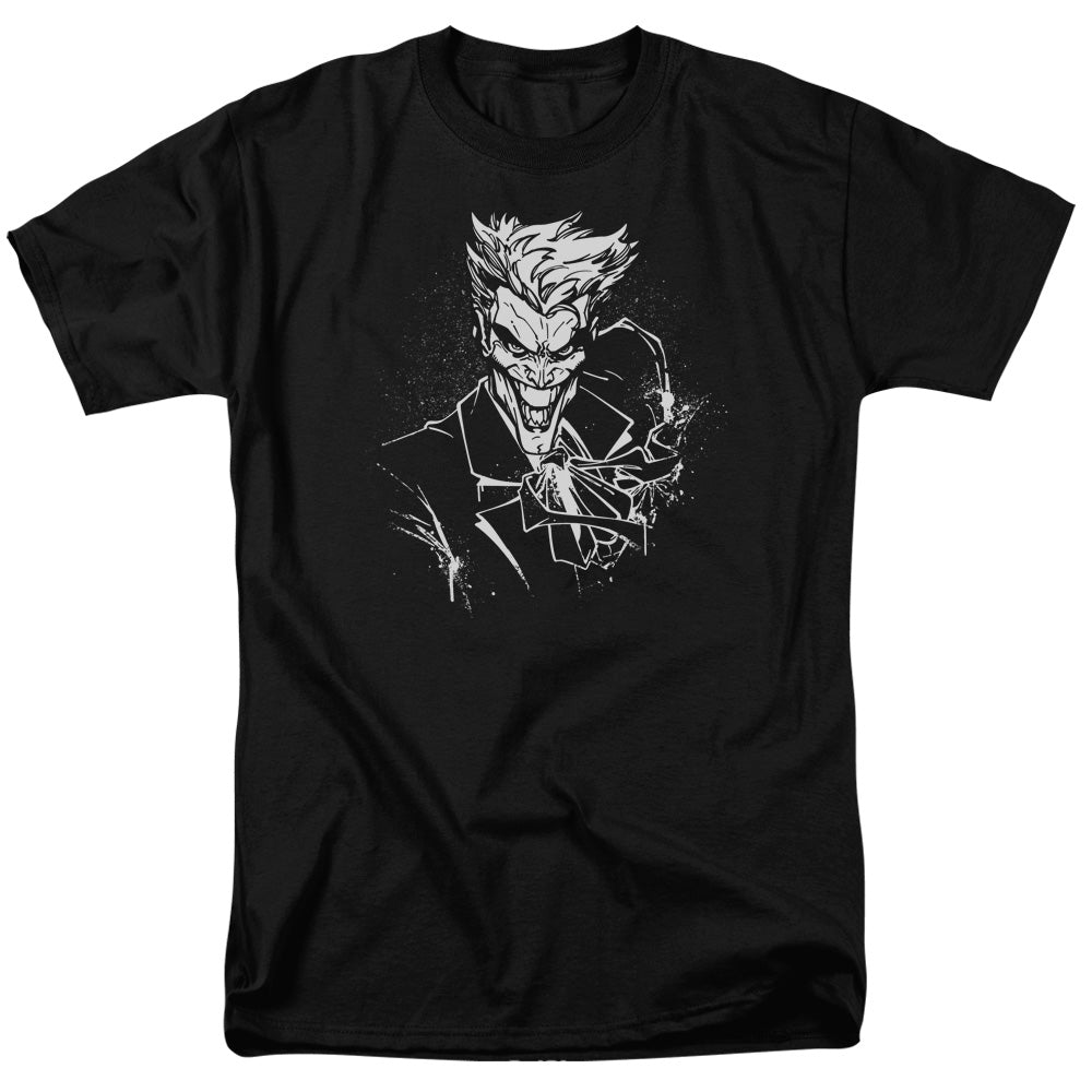Batman Jokers Splatter Smile Mens T Shirt Black Officially Licensed