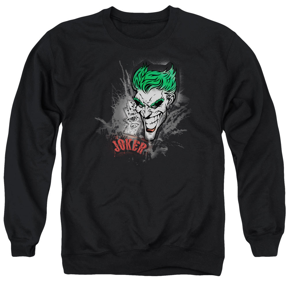 Batman Joker Sprays The City Mens Crewneck Sweatshirt Black