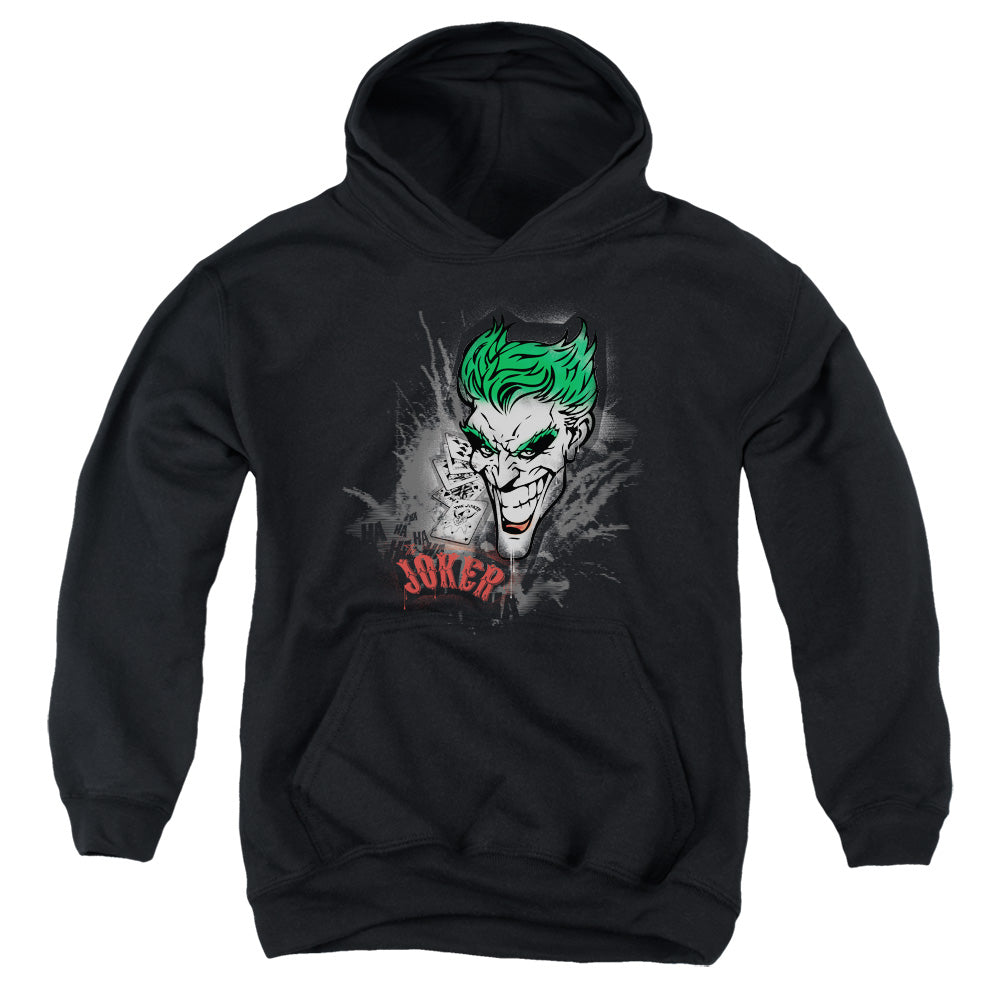 Batman Joker Sprays The City Kids Youth Hoodie Black Officially Licensed