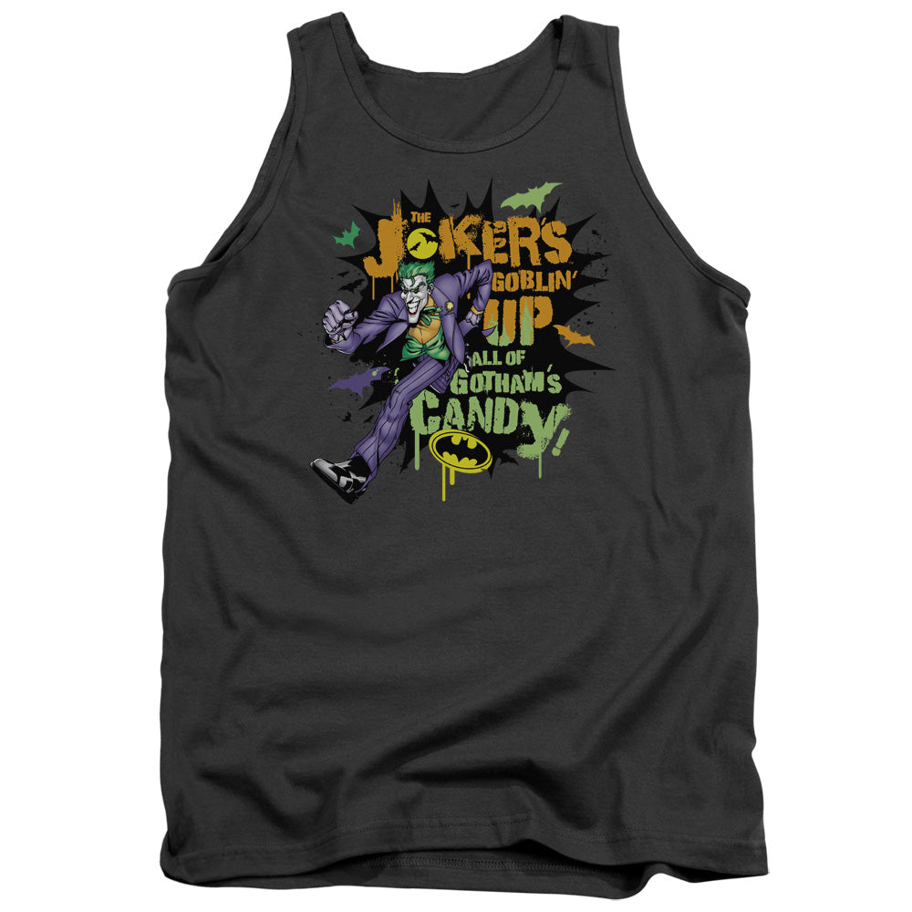 Batman Goblin Candy Mens Tank Top Shirt Charcoal Officially Licensed