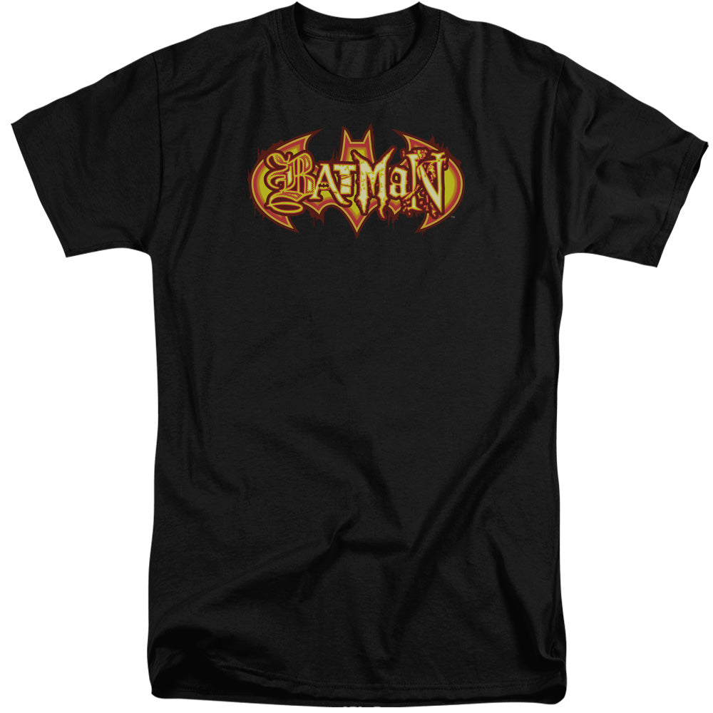 Batman Fiery Shield Mens Tall T Shirt Black Officially Licensed