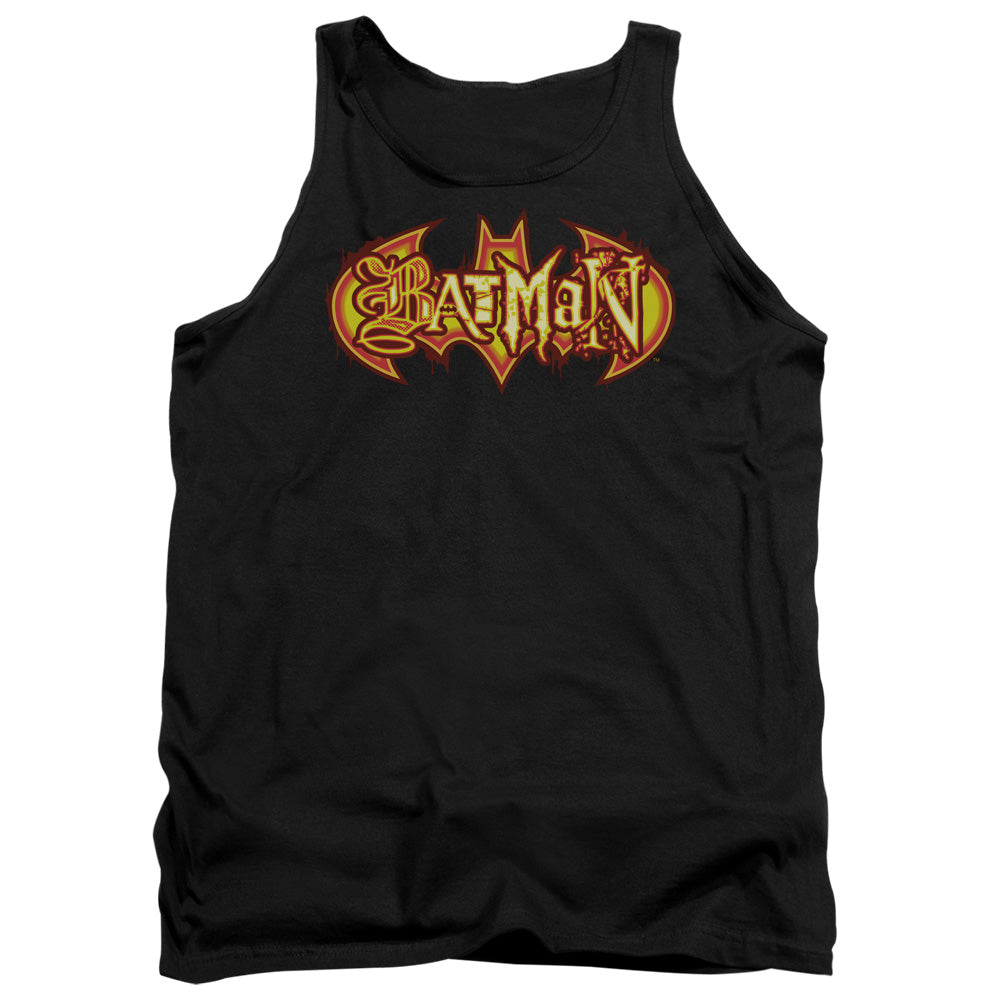 Batman Fiery Shield Mens Tank Top Shirt Black Officially Licensed