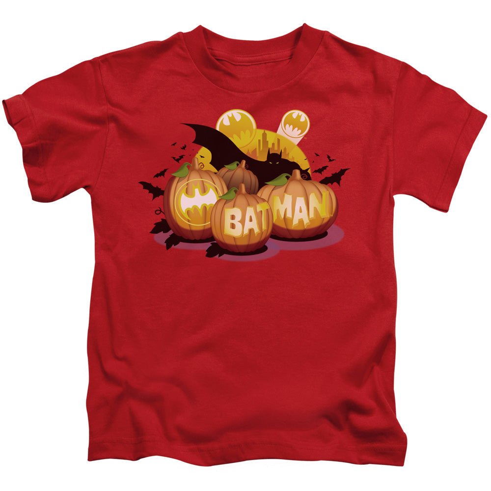 Batman Bat O Lanterns Juvenile Kids Youth T Shirt Red Officially Licensed