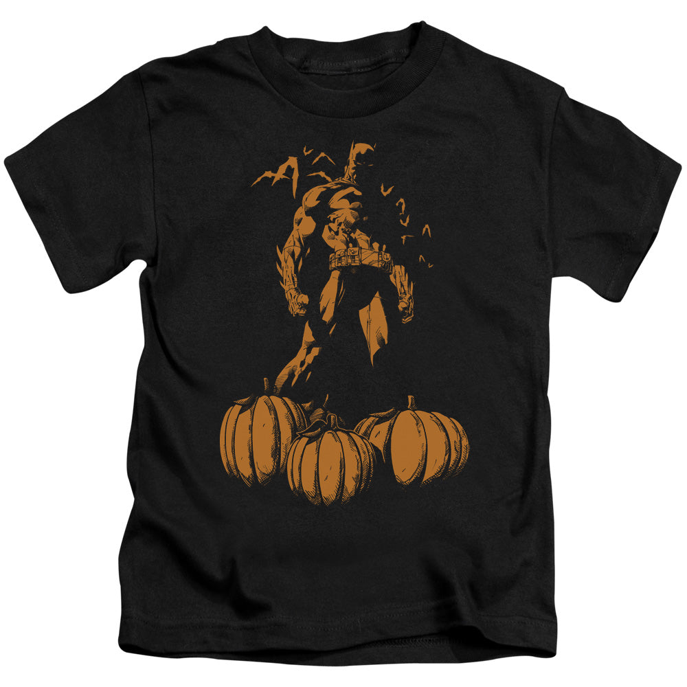 Batman A Bat Among Pumpkins Juvenile Kids Youth T Shirt Black Officially Licensed