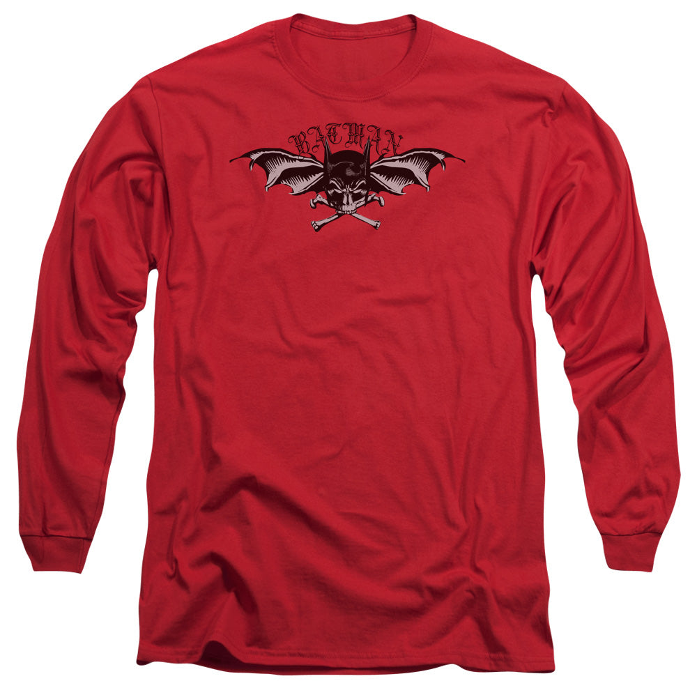 Batman Wings Of Wrath Mens Long Sleeve Shirt Red Officially Licensed