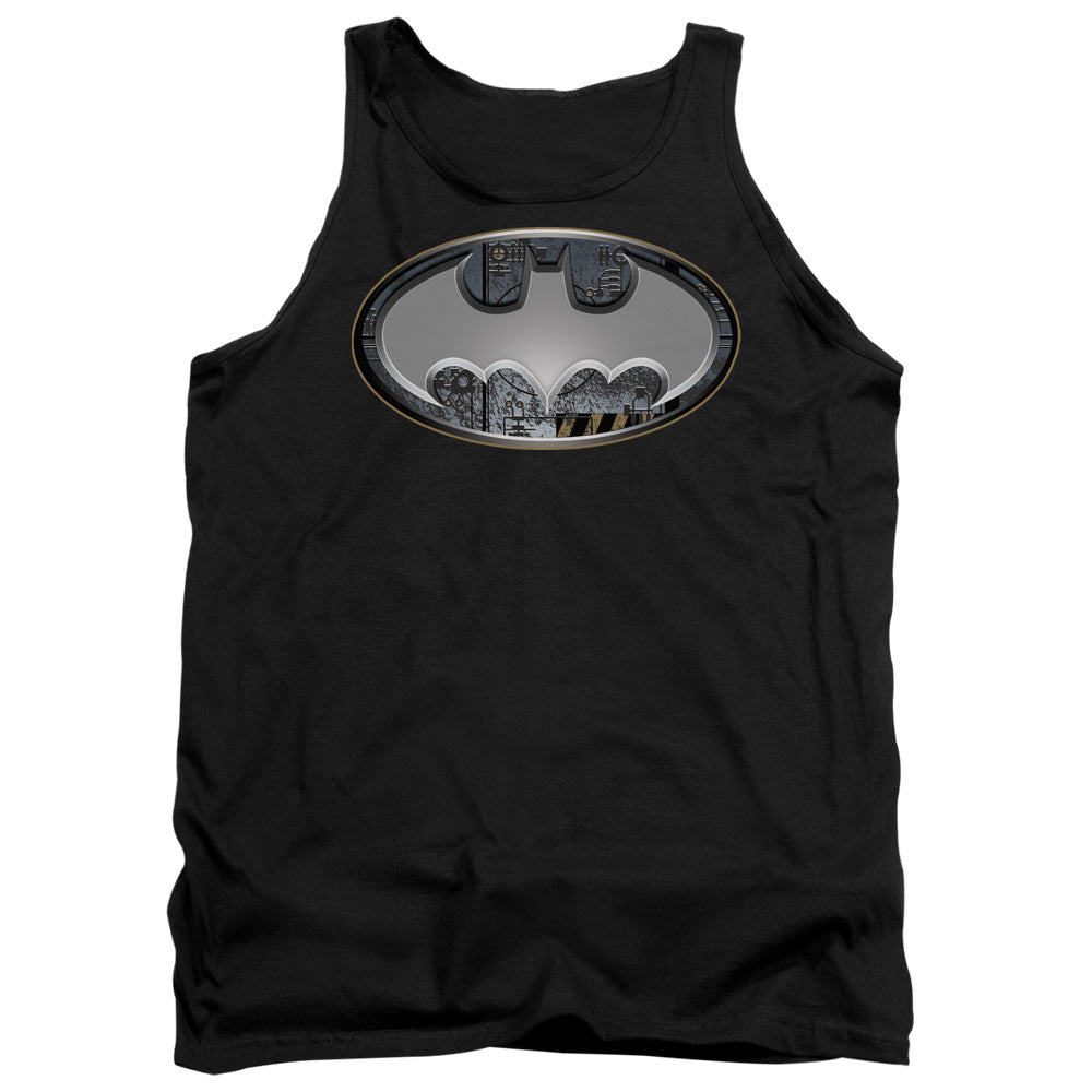 Batman Steel Wall Shield Mens Tank Top Shirt Black Officially Licensed