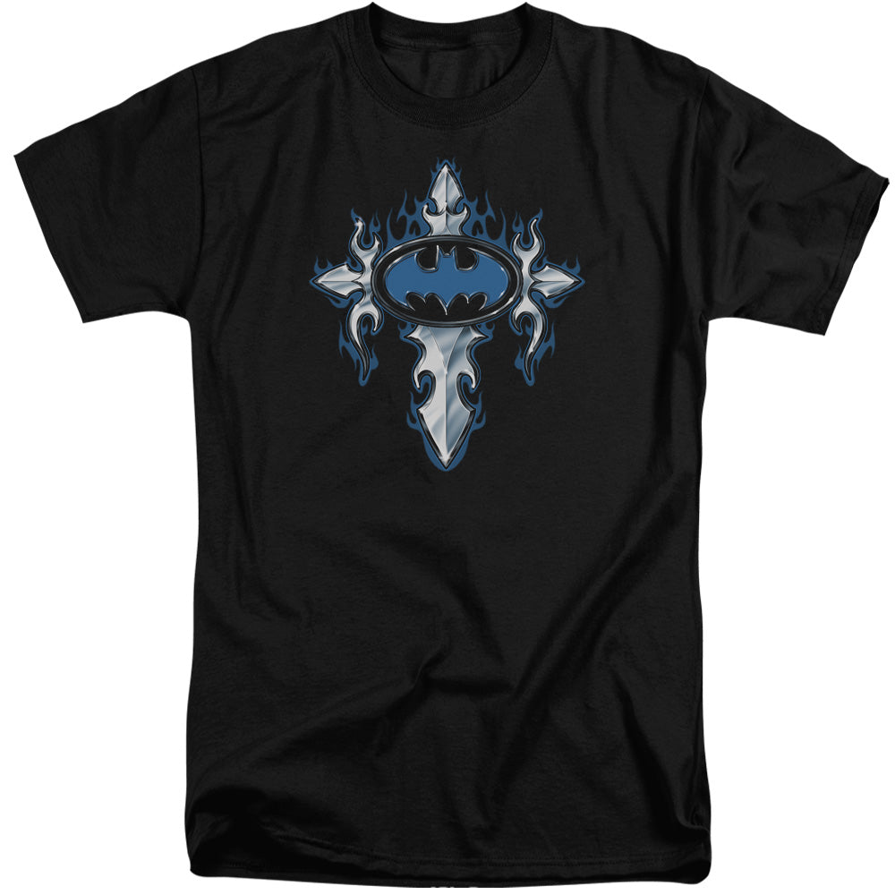 Batman Gothic Steel Logo Mens Tall T Shirt Black Officially Licensed