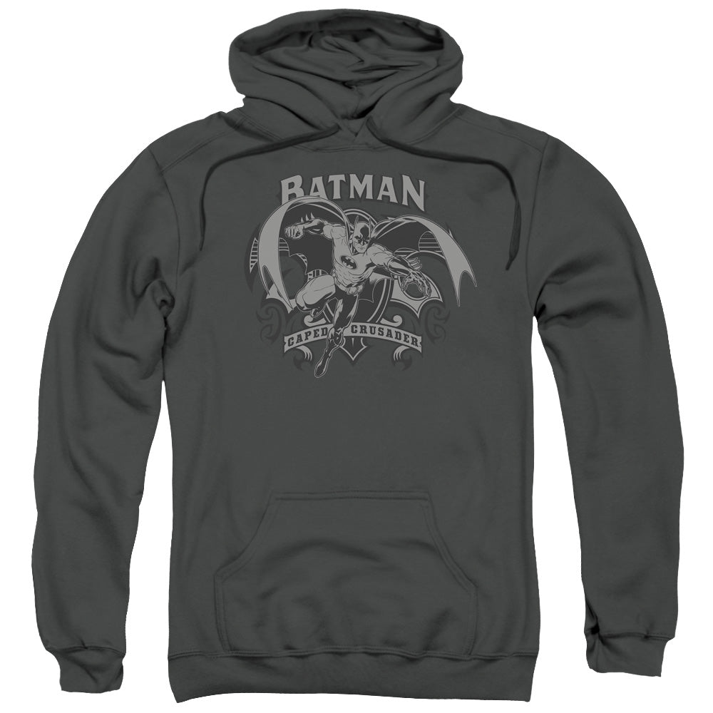 Batman Crusade Mens Hoodie Charcoal Officially Licensed