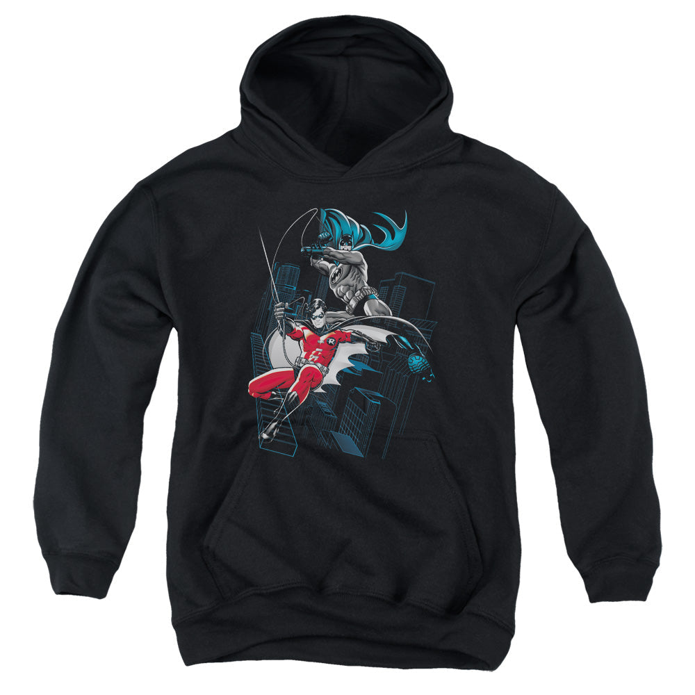 Batman Black And White Kids Youth Hoodie Black Officially Licensed