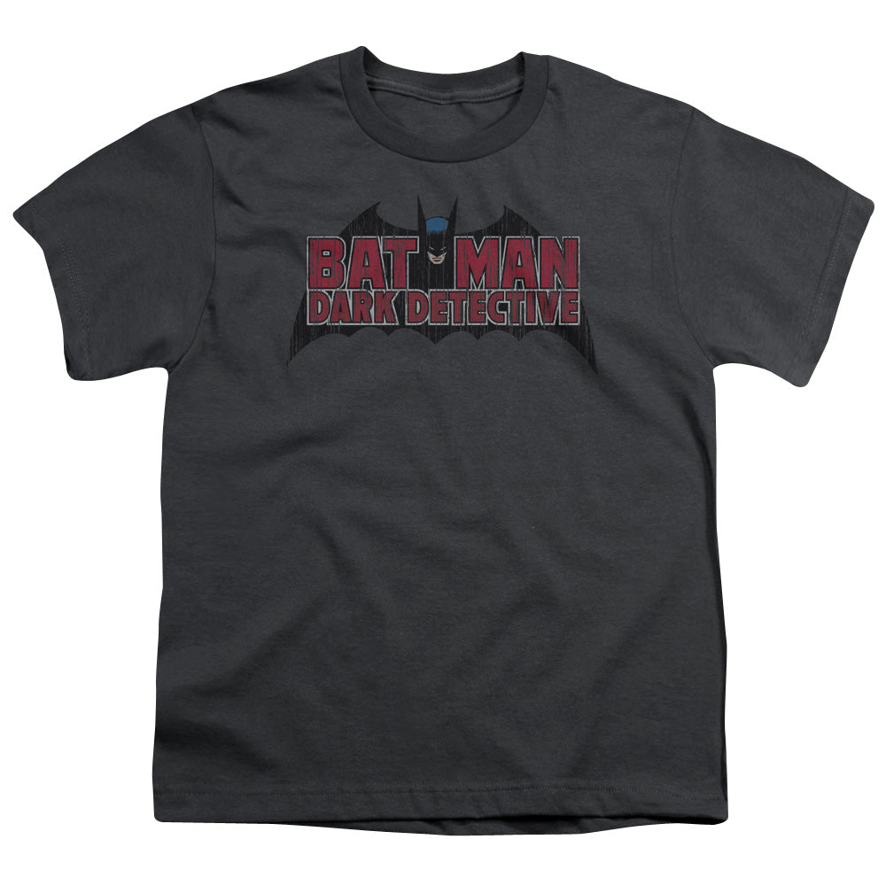 Batman Dark Detective Kids Youth T Shirt Charcoal Officially Licensed