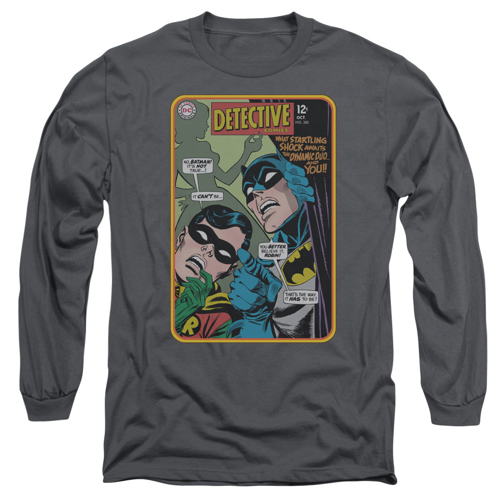 Batman Detective #380 Mens Long Sleeve Shirt Charcoal Officially Licensed