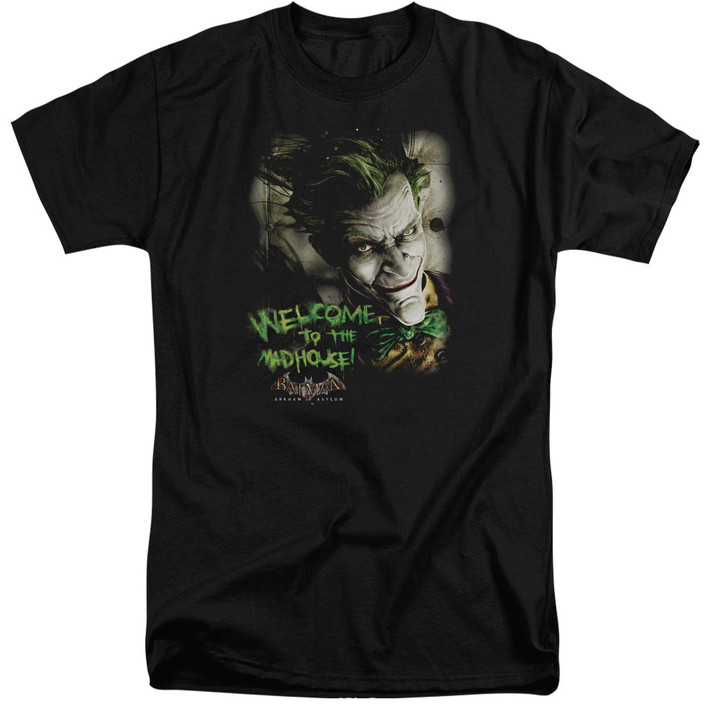 Batman Aa Welcome To The Madhouse Mens Tall T Shirt Black Officially Licensed