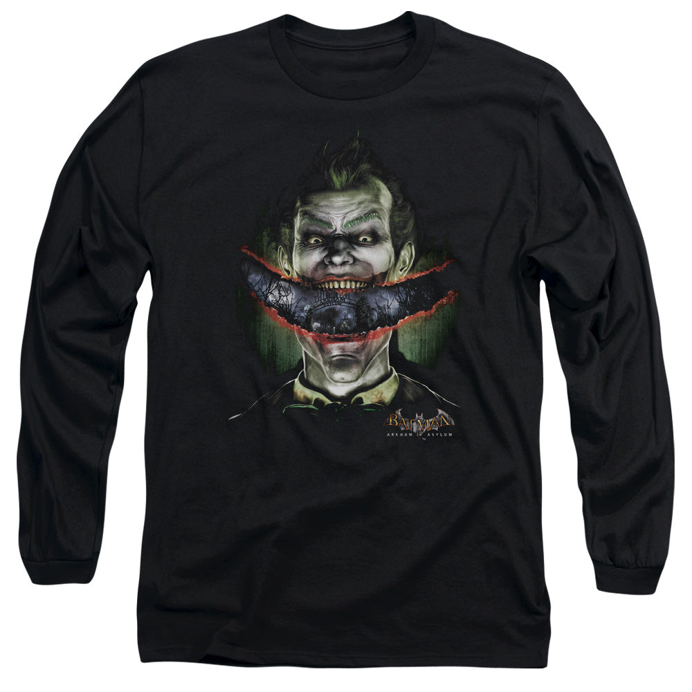 Batman Aa Crazy Lips Mens Long Sleeve Shirt Black Officially Licensed