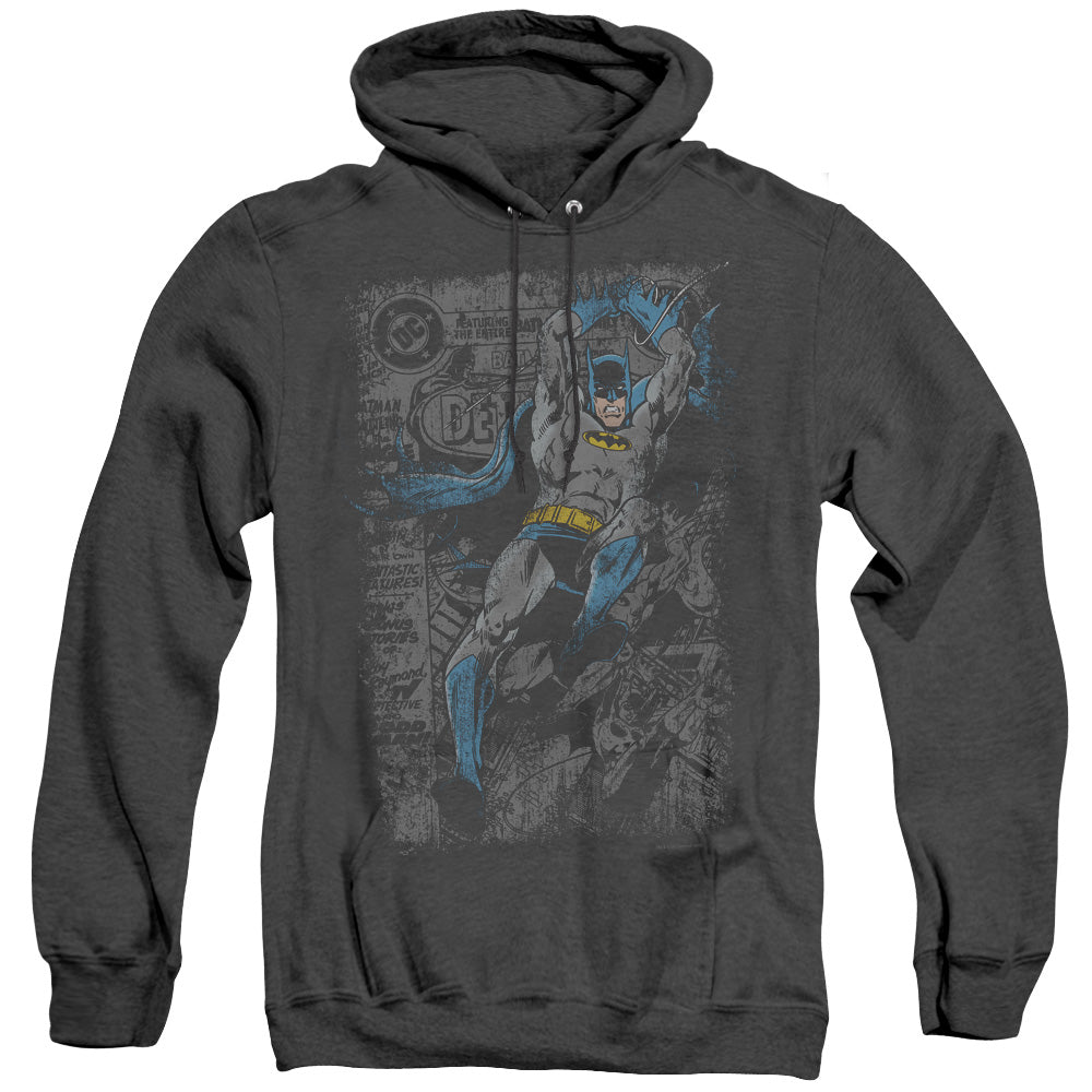 Batman Detective #487 Distress Heather Mens Hoodie Black Officially Licensed