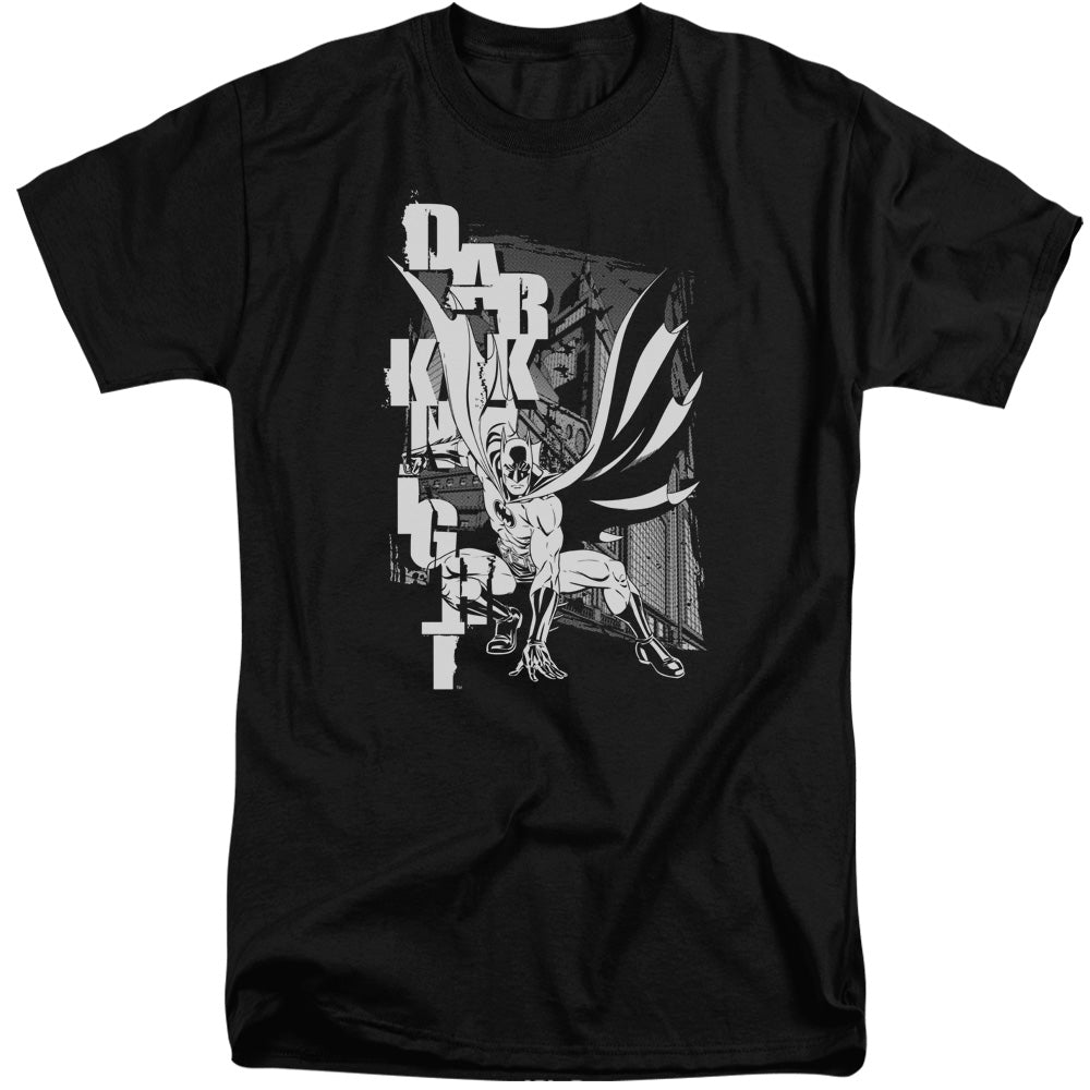 Batman Vertical Leters Mens Tall T Shirt Black Officially Licensed