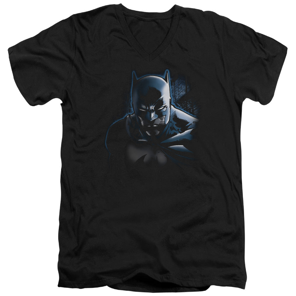 Batman Dont Mess With The Bat Mens Slim Fit V Neck T Shirt Black Officially Licensed