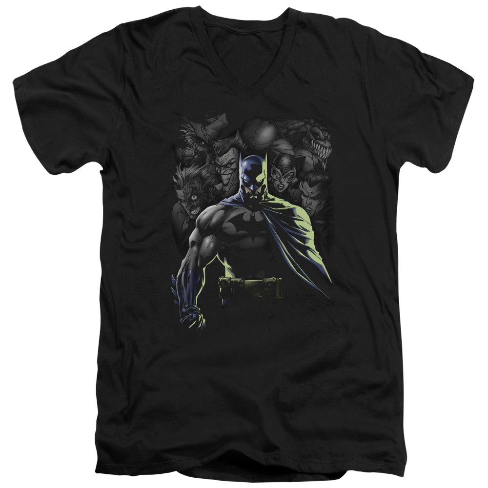 Batman Villains Unleashed Mens Slim Fit V Neck T Shirt Black Officially Licensed