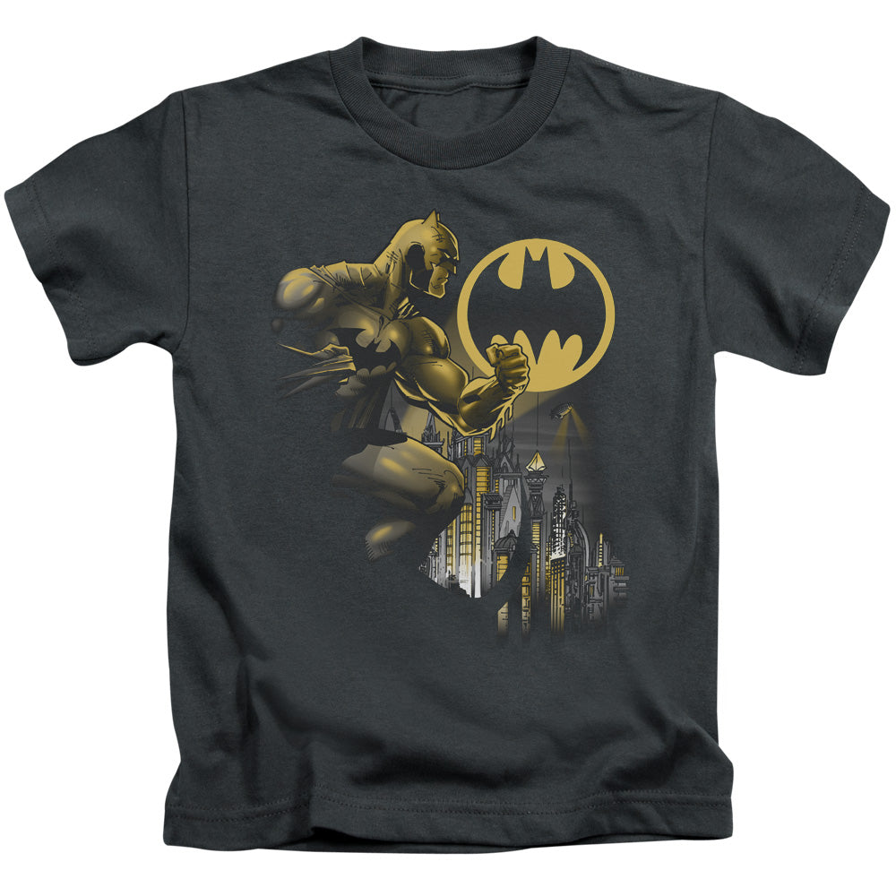Batman Bat Signal Juvenile Kids Youth T Shirt Charcoal Officially Licensed
