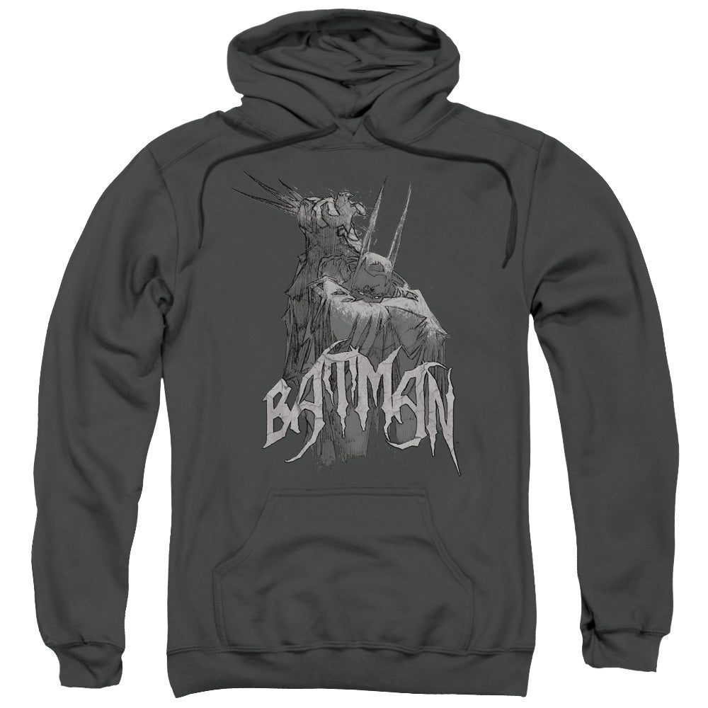 Batman Scary Right Hand Mens Hoodie Charcoal Officially Licensed