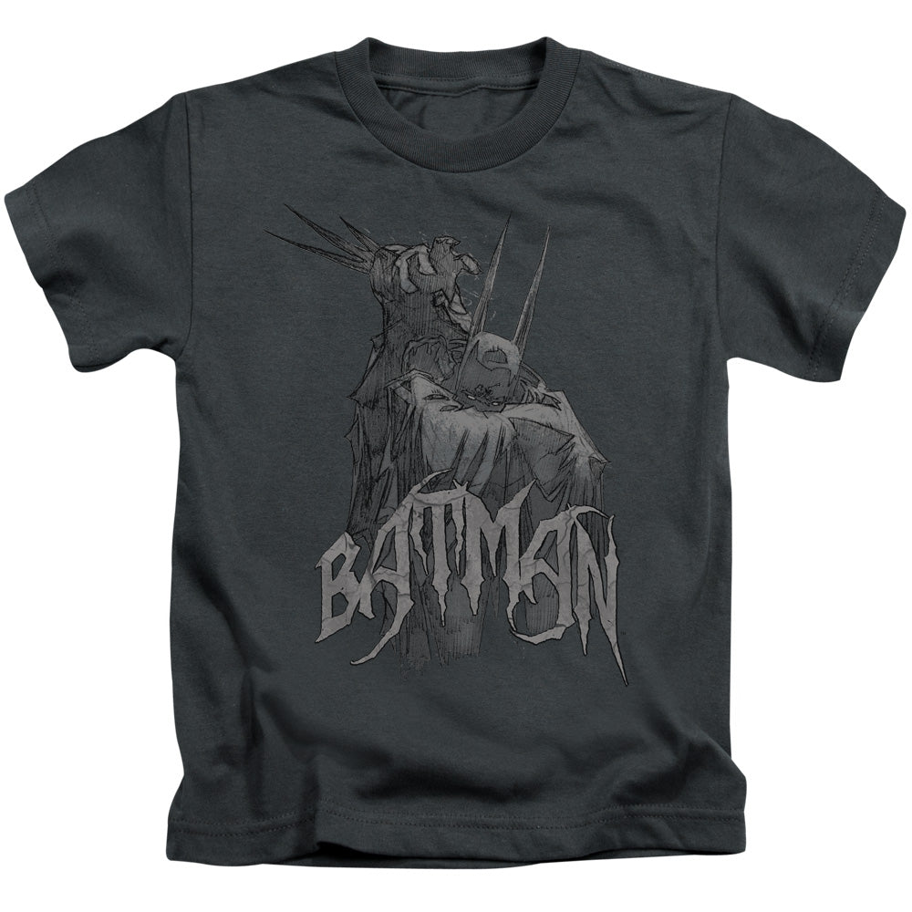 Batman Scary Right Hand Juvenile Kids Youth T Shirt Charcoal Officially Licensed