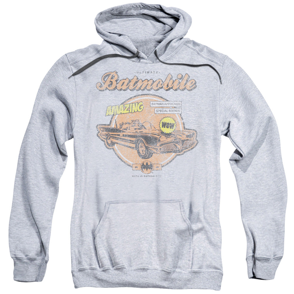 Batman Amazing Batmobile Mens Hoodie Athletic Heather Officially Licensed