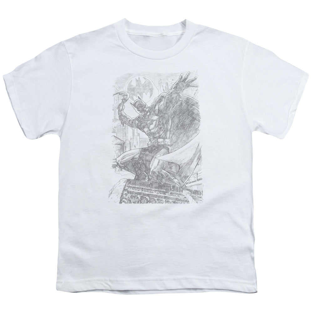 Batman Pencil Batarang Throw Kids Youth T Shirt White Officially Licensed