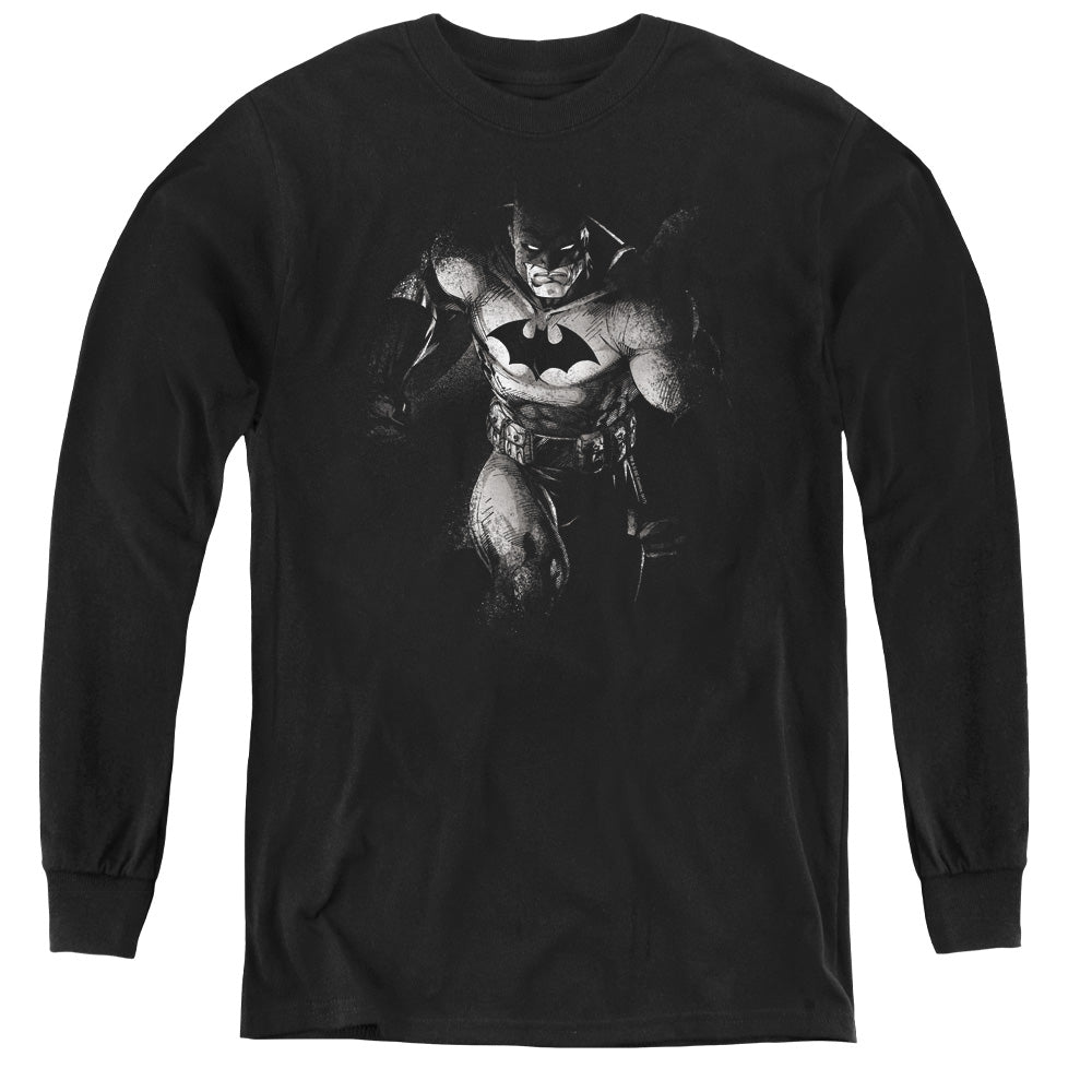 Batman Materialized Long Sleeve Kids Youth T Shirt Black Officially Licensed